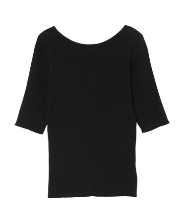 シルクブレンドハーフスリーブニットプルオーバー