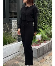 チュールカーデセットニットワンピース