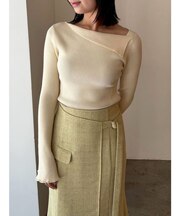 ツイードアシメナローフレアスカート