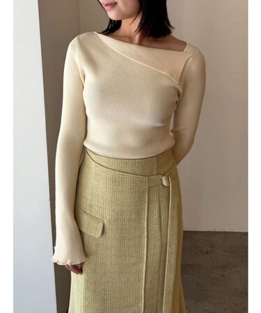 ツイードアシメナローフレアスカート