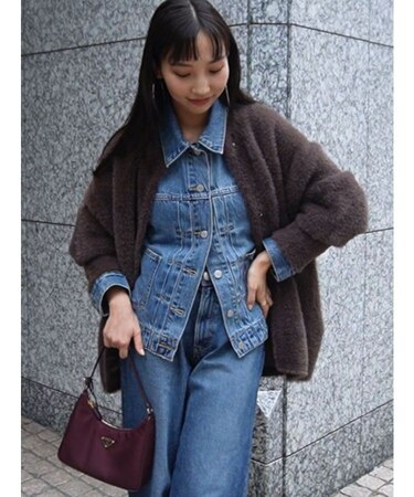 【REVIVAL】ミニシャギーセッケツニットカーデ