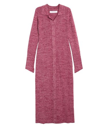 カラーネックタイトニットワンピース