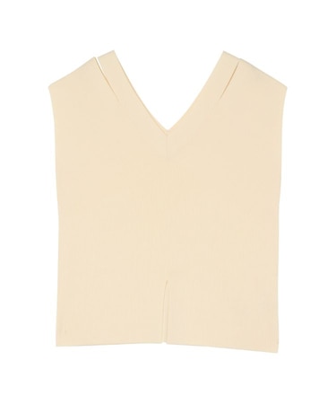 ダブルVネックニットプルオーバー