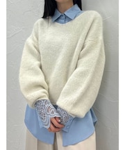 アルパカシャギーニットプルオーバー