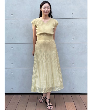 シアーパターンニットワンピース