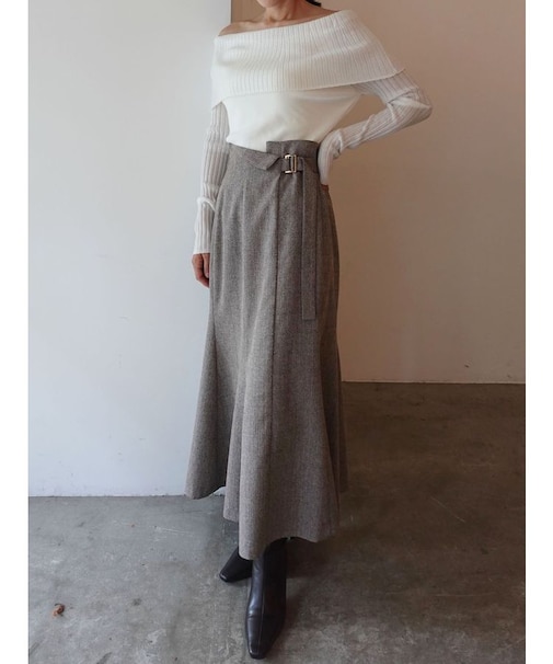 ネップツイードラペルマーメイドスカート