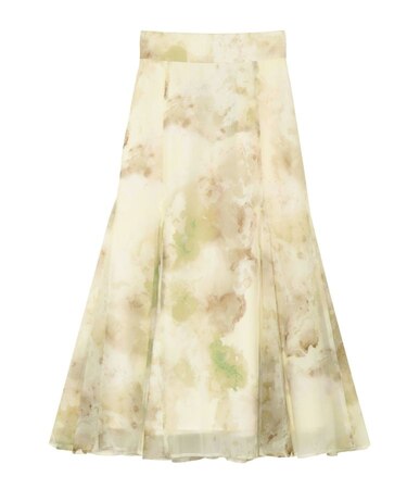 マーブライズドシアープリントスカート