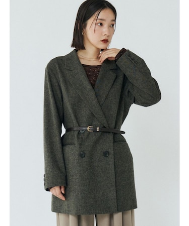 ウールロングテーラードジャケット