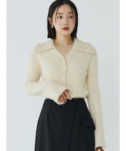 ヘアリーカラーカーデニットプルオーバー