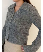 ヘアリーカラーカーデニットプルオーバー