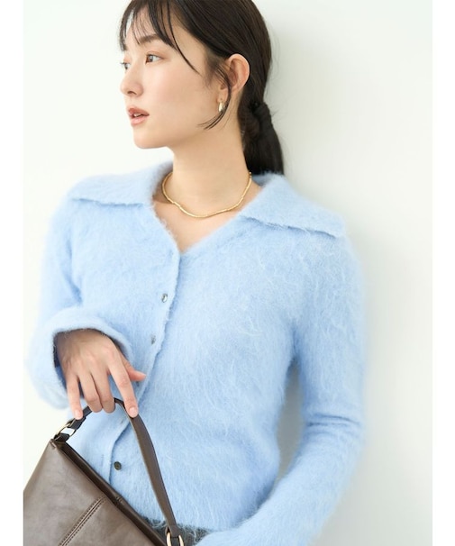 ヘアリーカラーカーデニットプルオーバー