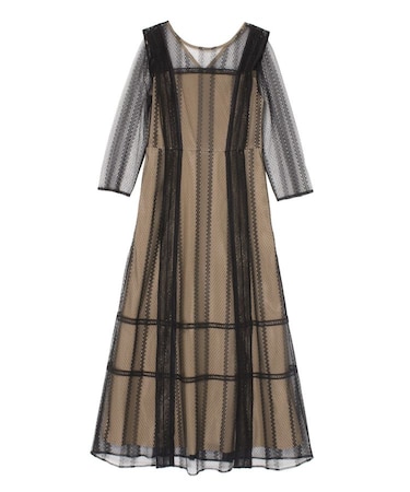 LADYジオメトリックレースワンピース