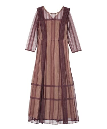 LADYジオメトリックレースワンピース