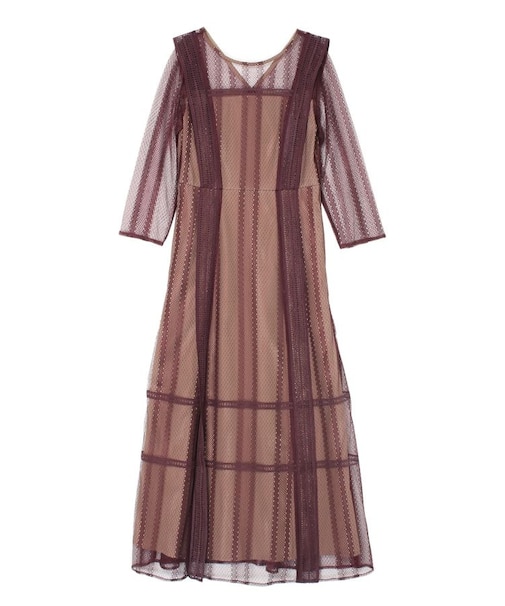 LADYジオメトリックレースワンピース