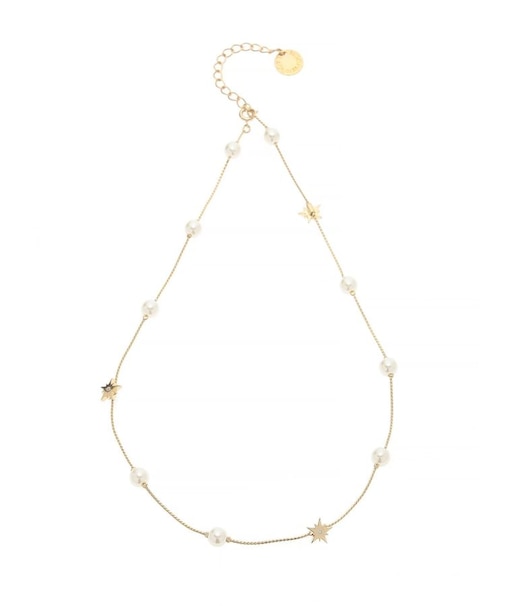 LADYフェイクパールスターミックスネックレス