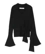 カシュクールウエストリボンニットトップス