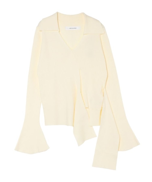 カシュクールウエストリボンニットトップス