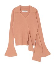 カシュクールウエストリボンニットトップス