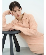 【REVIVAL】ケーブルビジューIラインニットワンピース