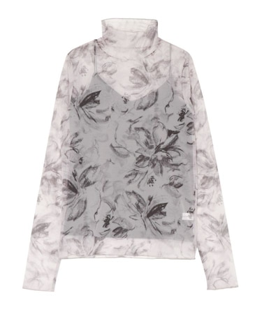 ペイントフラワーチュールトップス