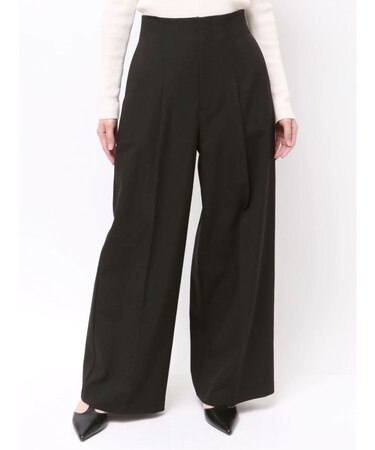 ウォッシャブルタックワイドパンツ