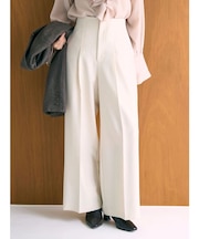 ウォッシャブルタックワイドパンツ