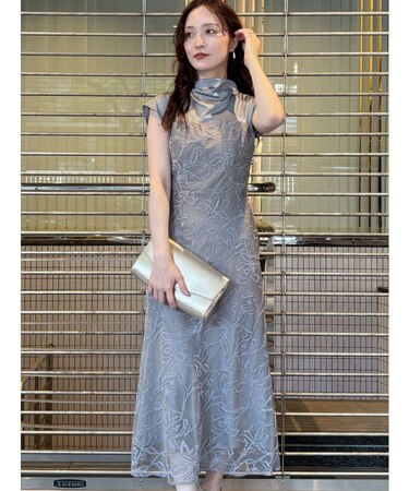 LADYモール刺繍ドッキングワンピース