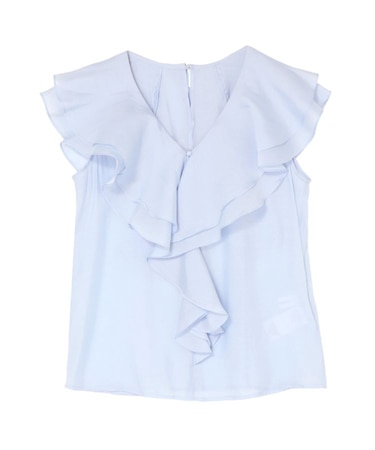 ノースリーブラッフルブラウス