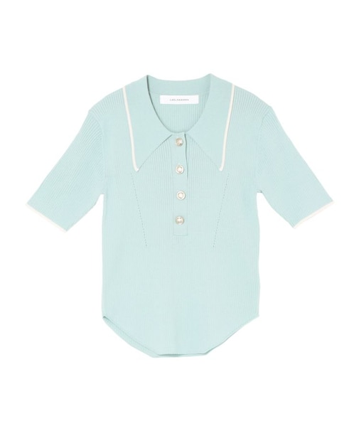 カラーネックラインニットプルオーバー