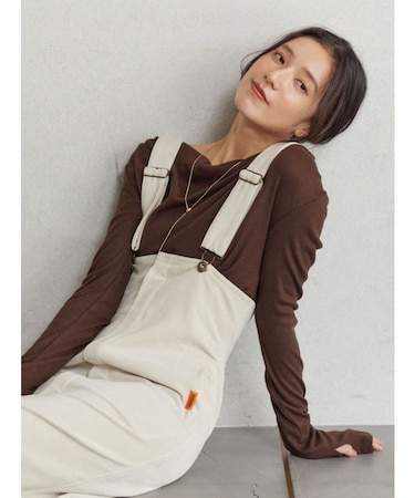 【UNIVERSALOVERALLコラボ】サスペンダースカート