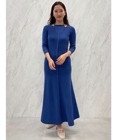 ホルターデザインニットワンピース