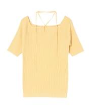 チョーカーデザインリブニットプルオーバー