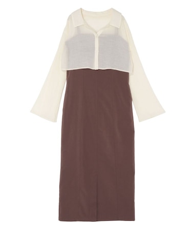 シアーシャツセットキャミワンピース