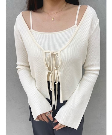 リボンデザインニットアンサンブル