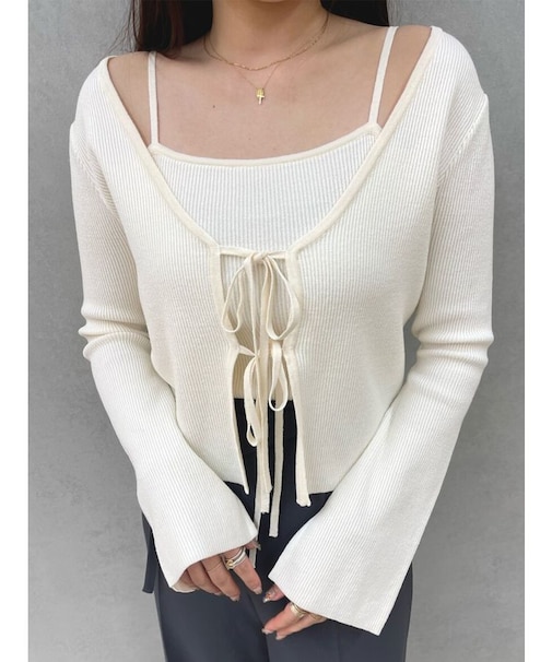 リボンデザインニットアンサンブル