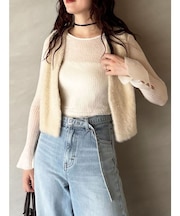 ミニシャギーニットベスト