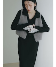 ミニシャギーニットベスト