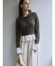 ペプラムドッキングニットカーディガン