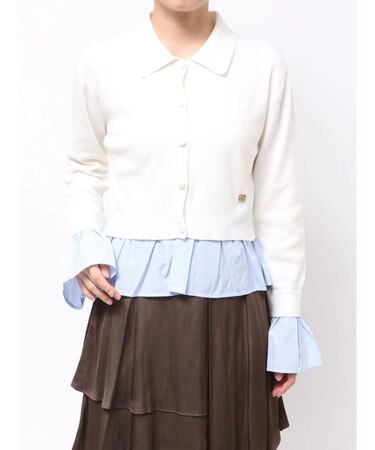 ペプラムドッキングニットカーディガン