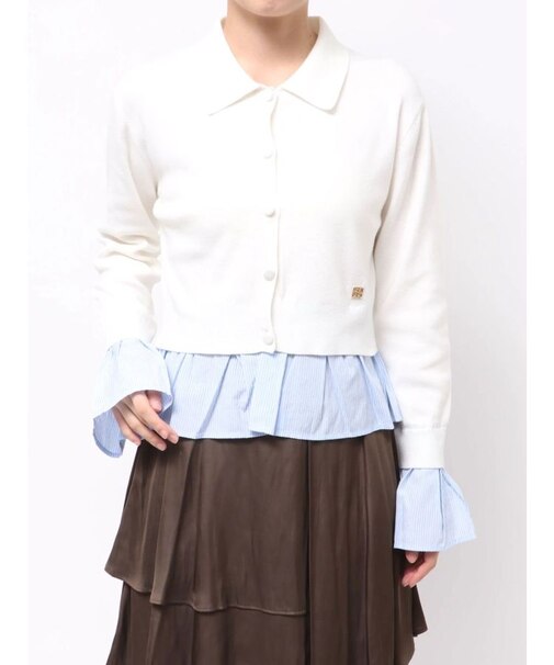 ペプラムドッキングニットカーディガン