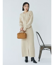 フロントポケットIラインニットワンピース