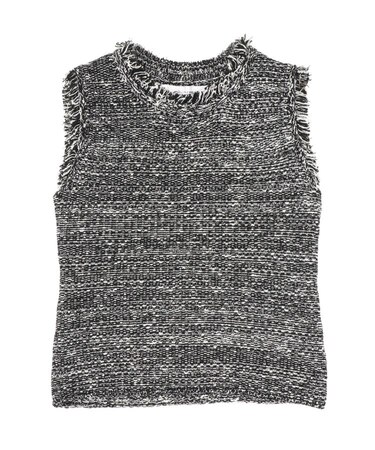 ツイードフリンジニットプルオーバー