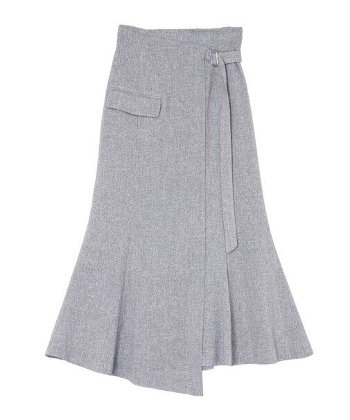 【新色追加】ツイードウエストアシメナローフレアスカート