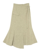 【新色追加】ツイードウエストアシメナローフレアスカート
