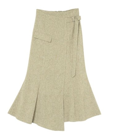 【新色追加】ツイードウエストアシメナローフレアスカート