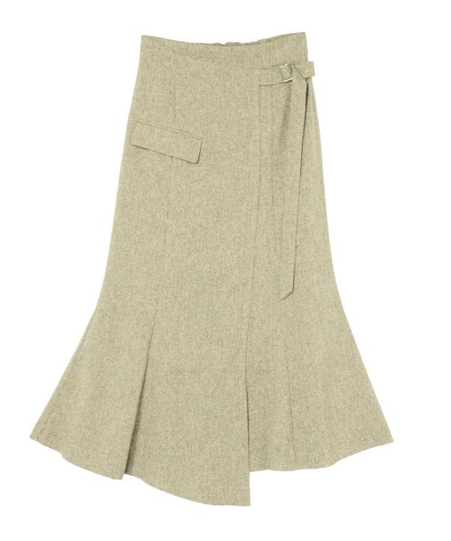 【新色追加】ツイードウエストアシメナローフレアスカート