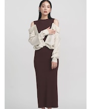 シャツドッキングリブニットワンピース