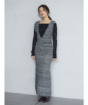 ニットツイードフリンジジャンパースカート