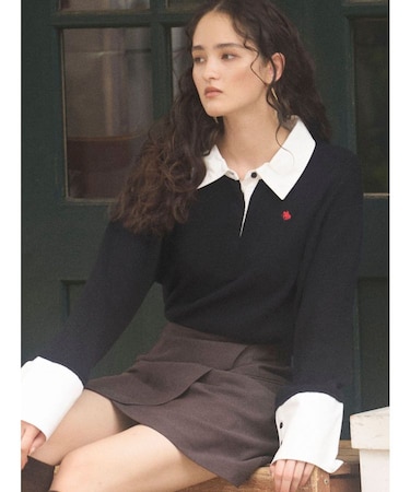 【POLO BCSコラボ】シャツカラーカフスニットプルオーバー