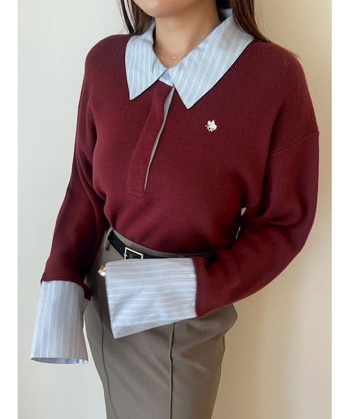 【ラグナムーン】POLO BCSコラボ　シャツカラーカフスニットプルオーバー POLO BCSコラボ】シャツカラーカフスニットプルオーバー｜ラグナムーン